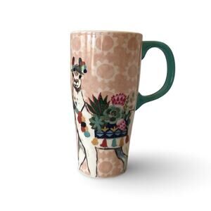Ceramic Latte Cup - Canyon Llamas